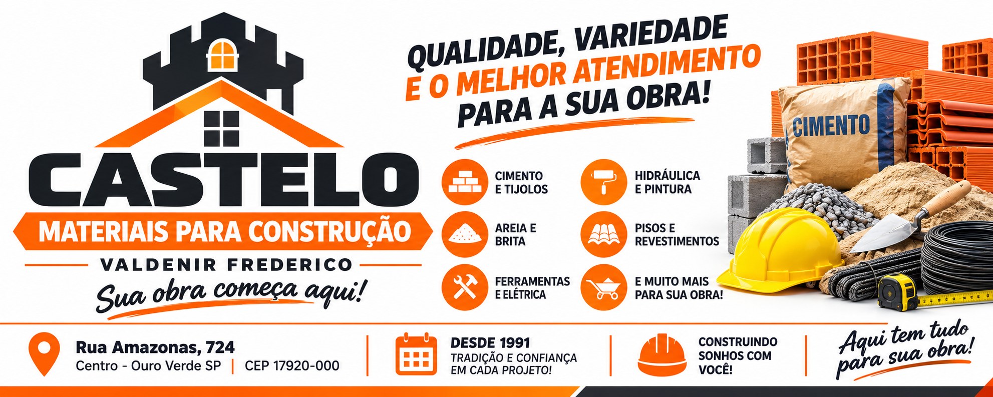 Castelo Materiais para Construção - qualidade, variedade e o melhor atendimento para a sua obra
